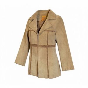 Vintage Y2K Genuine Leather Jacket Whipstitch Boho Western Tailored Fitted Small